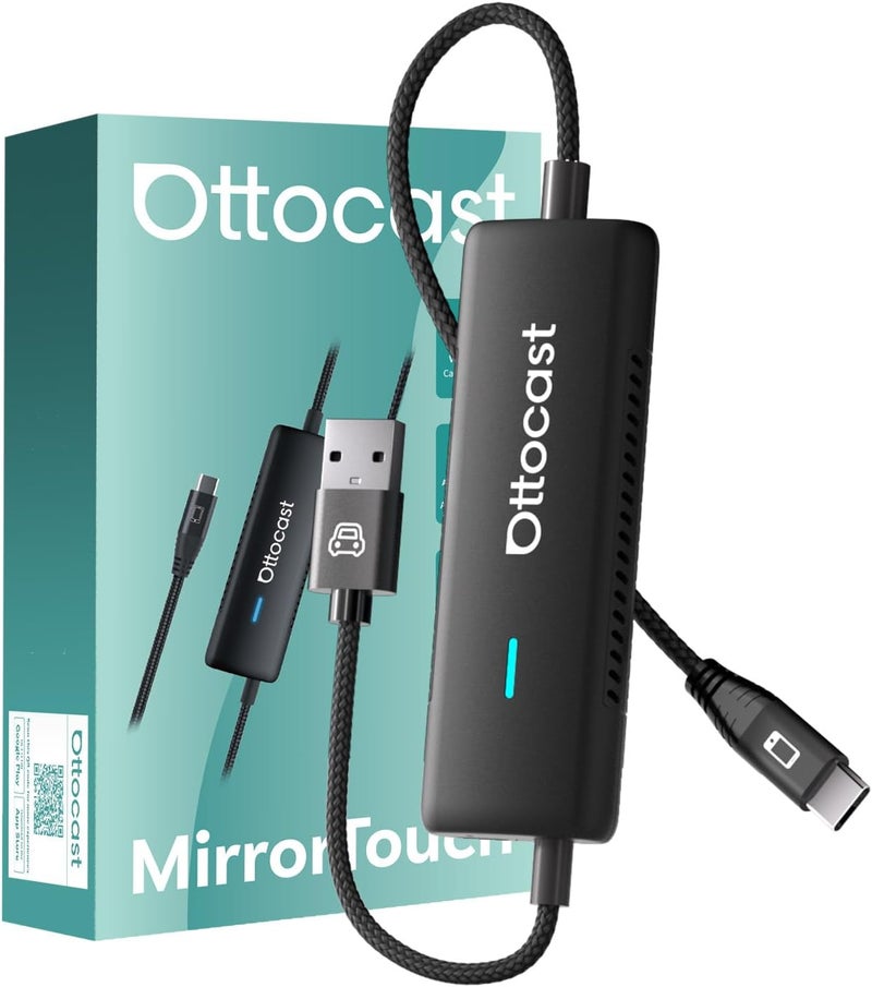 Ottocast Mirror Touch - Wireless CarPlay & Bi-Directional Phone Mirroring Adapter - Dual Mode, Plug & Play Upgrade for Factory Wired Cars (2016+) - Image 1